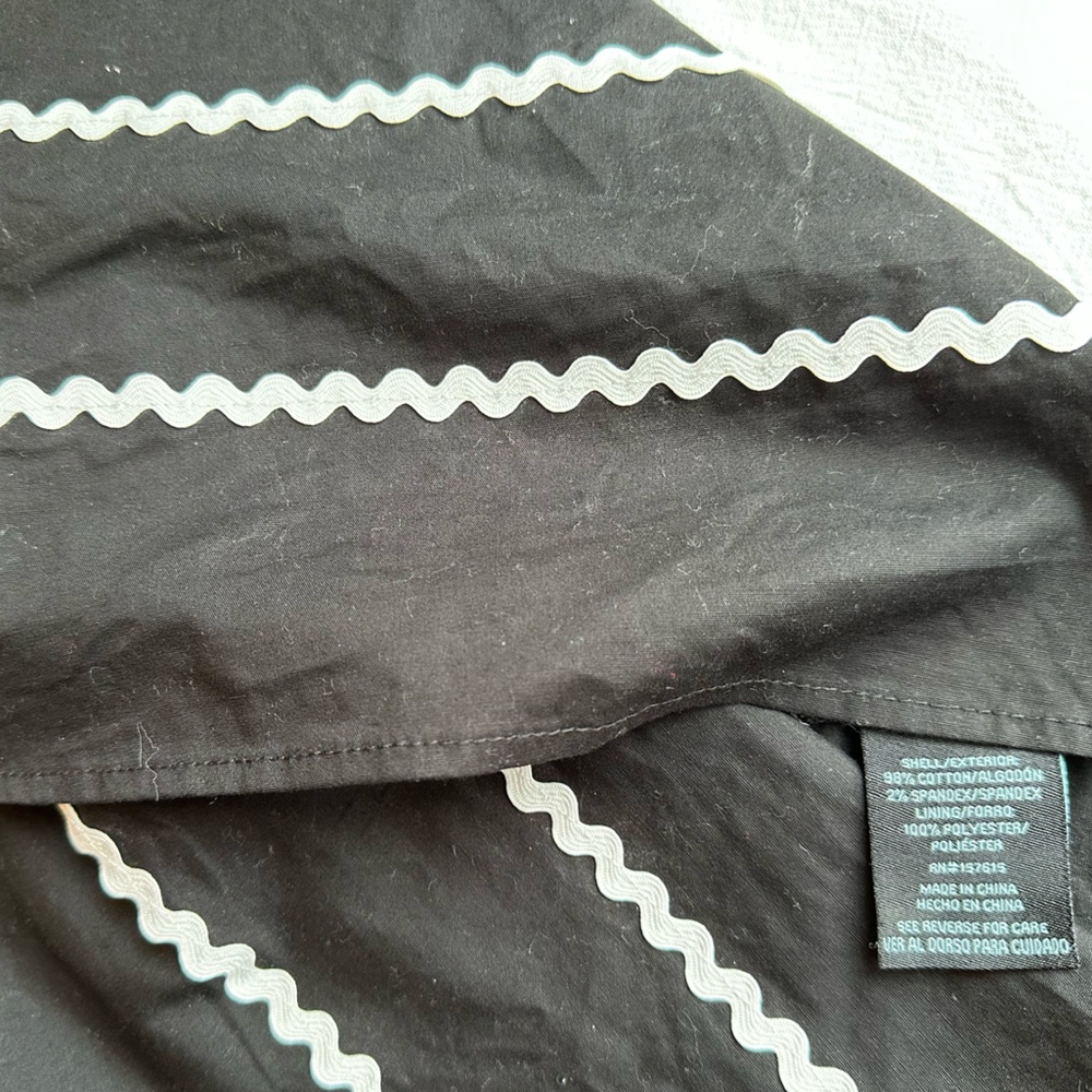 Cynthia Rowley Black Cotton Halter Sundress Circle Skirt RickRack Whimsigoth ~ M - Picture 9 of 15